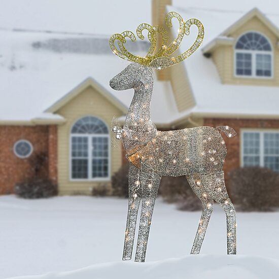 National Tree Co. Standing Reindeer Christmas Yard Art