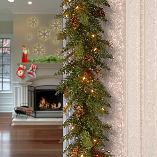 National Tree Co. Long Needle Pine Cone Christmas Indoor Outdoor Garland