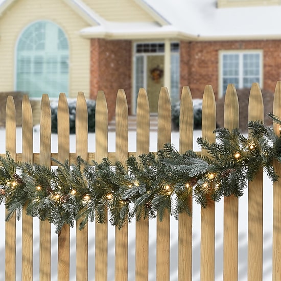 National Tree Co. Frosted Artic Spruce Feel Real Christmas Indoor Outdoor Garland
