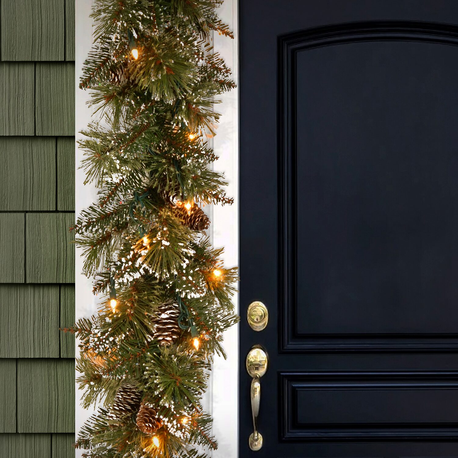 National Tree Co. Glittery Bristle Pine Christmas Indoor Outdoor Garland