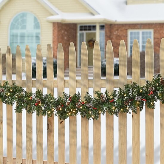 National Tree Co. Glittery Mountain Spruce Christmas Indoor Outdoor Garland