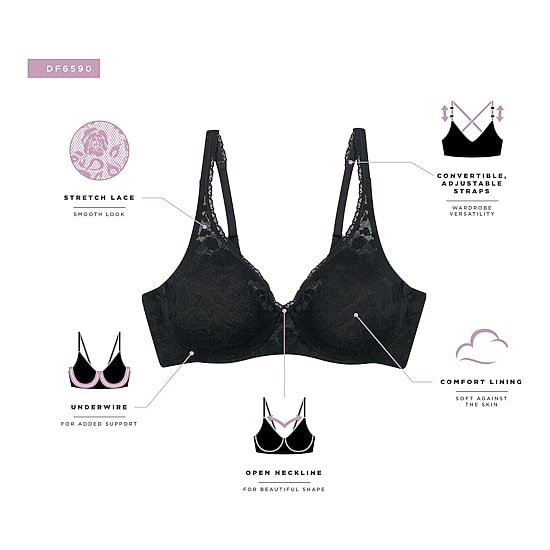 Bali Passion For Comfort Comfy Glam Underwire Full Coverage Bra Df6590