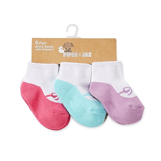 Piper & Jax Ballerina Baby Girls 6 Pair Crew Socks