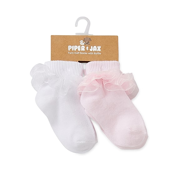 Piper & Jax Tutu Baby Girls 2 Pair Crew Socks