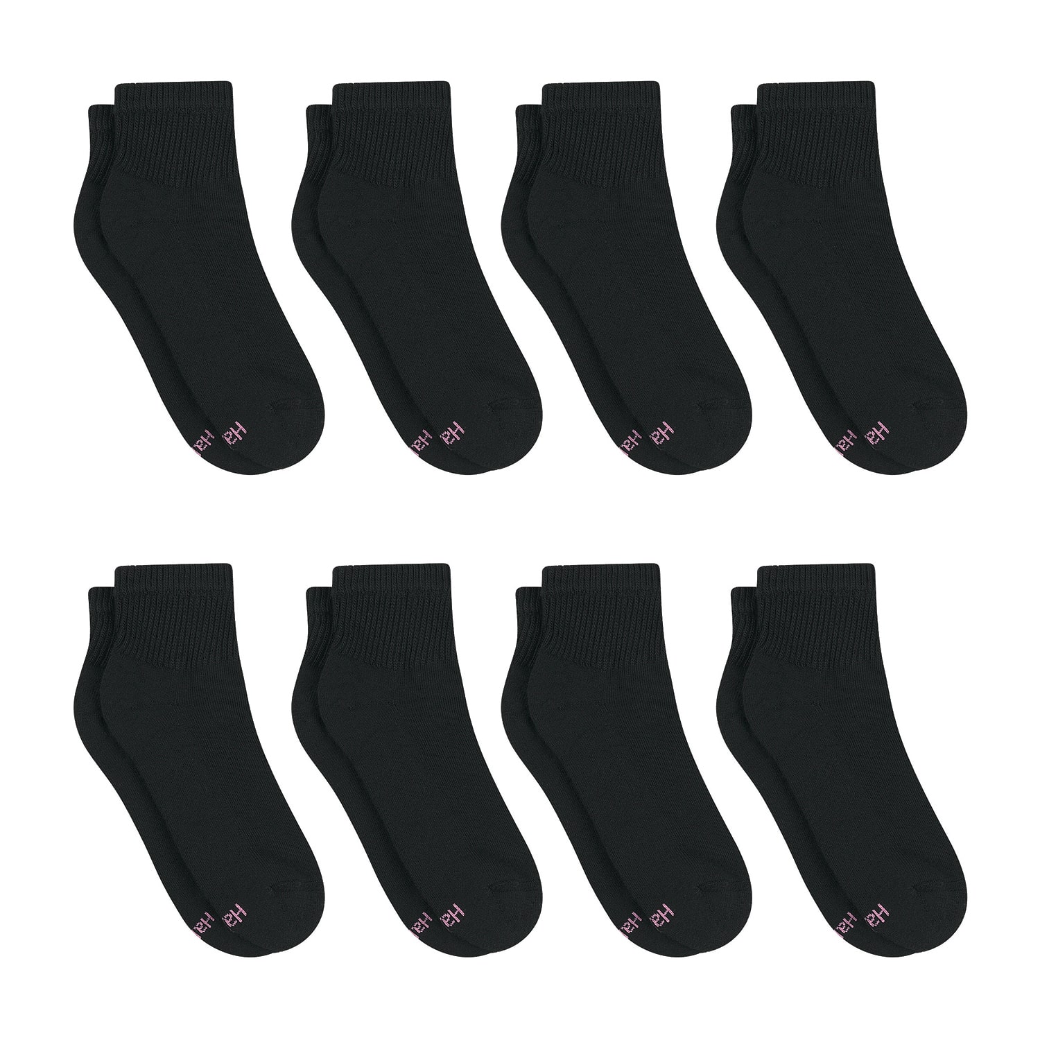 Hanes Cool Comfort Cushion Womens Multi-Pack 8 Pair Quarter Ankle Socks