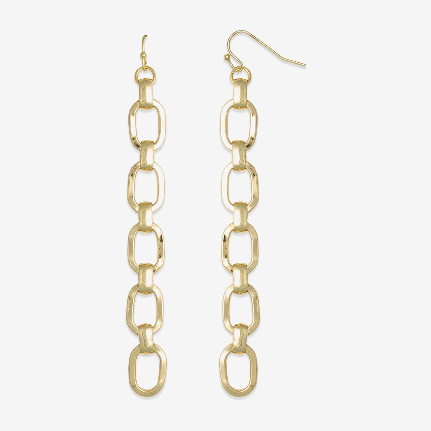 Bold Elements Chain Link Linear Womens Stainless Steel Drop Earrings