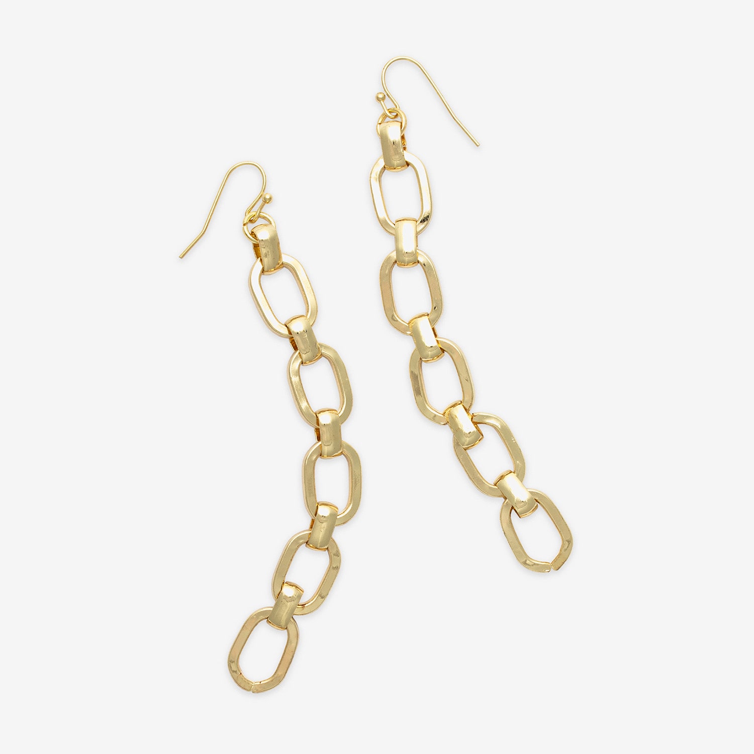 Bold Elements Chain Link Linear Womens Stainless Steel Drop Earrings