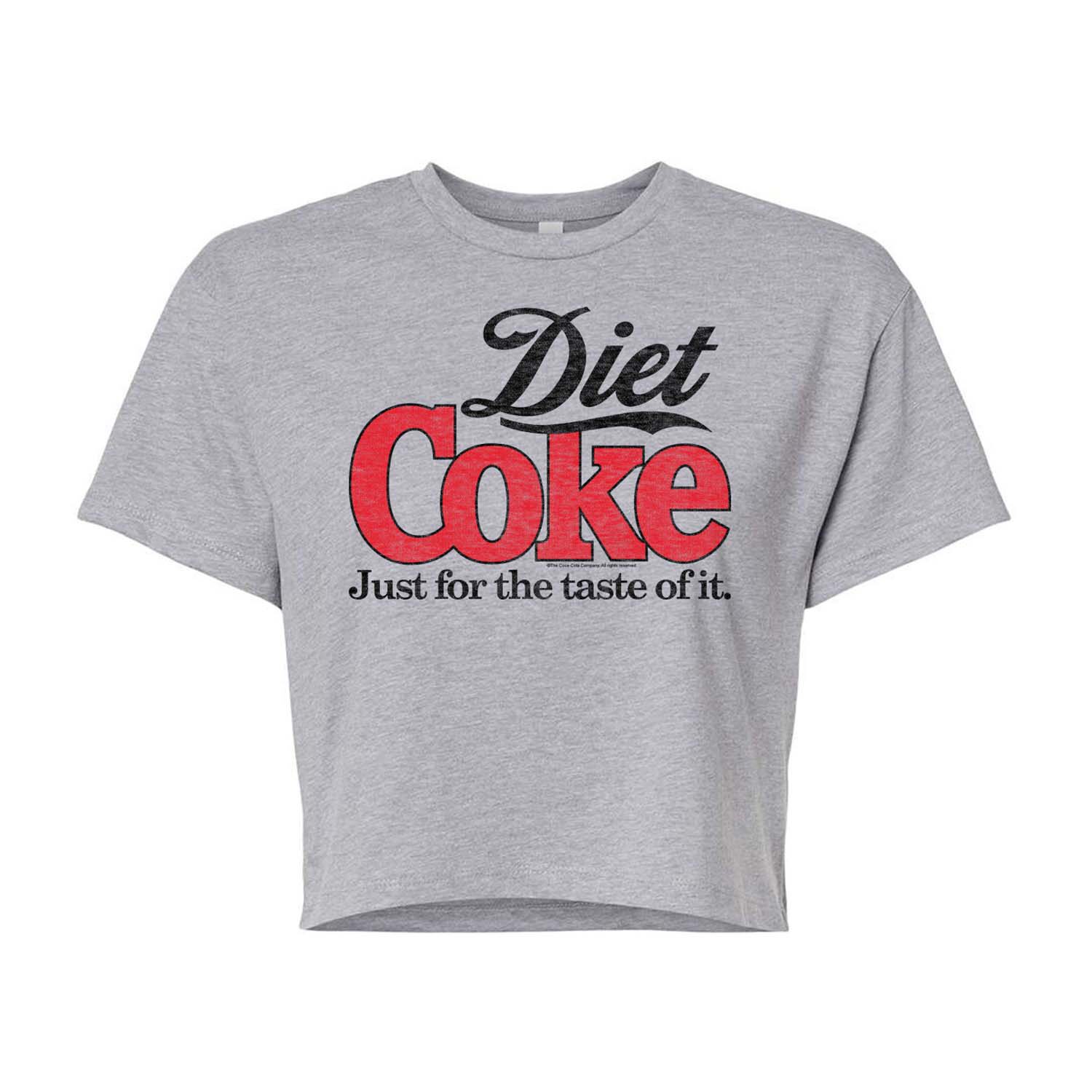 Diet Coke Cropped Tee Womens Juniors Crew Neck Short Sleeve Regular Fit Graphic T-Shirt