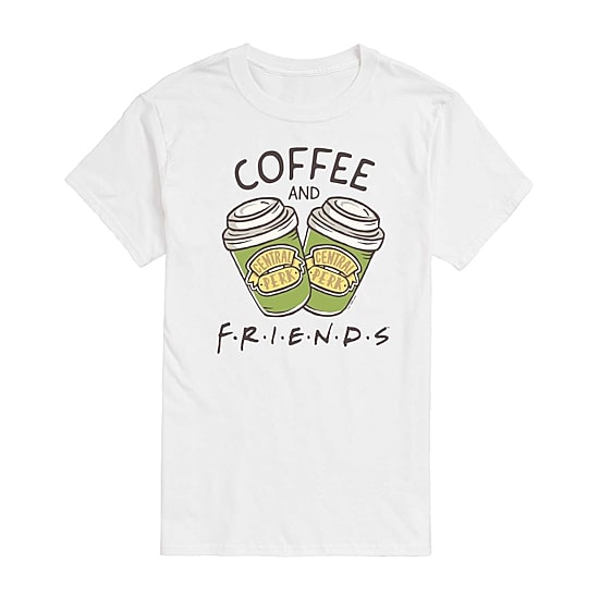 Friends Coffee Tee Womens Juniors Crew Neck Short Sleeve Regular Fit Friends Graphic T-Shirt