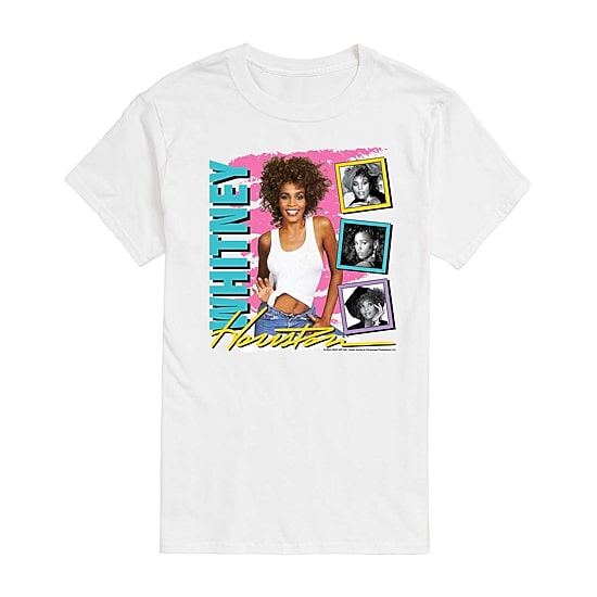 Whitney Houston Tee Womens Juniors Crew Neck Short Sleeve Regular Fit Graphic T-Shirt
