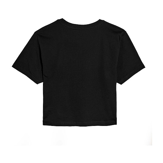 Yellowstone Train Station Cropped Tee Womens Juniors Crew Neck Short Sleeve Regular Fit Graphic T-Shirt