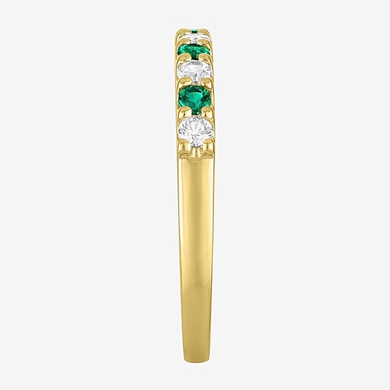 Womens Lab Created Gemstone 10K Gold Band