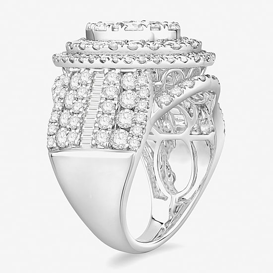 Womens 4 CT. T.W. Natural White Diamond 10K Gold Oval Halo Engagement Ring