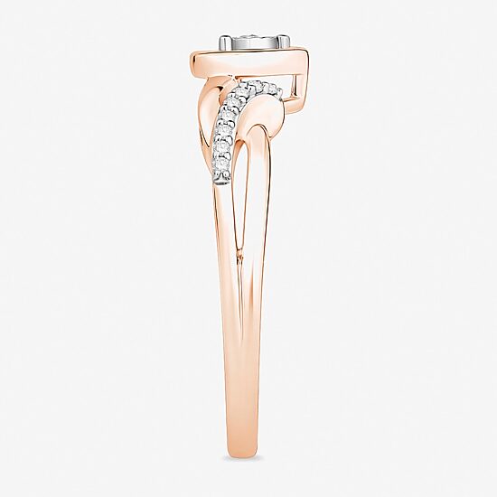 Promise My Love Womens 1/10 CT. T.W. Natural White Diamond 10K Gold Heart Promise Ring