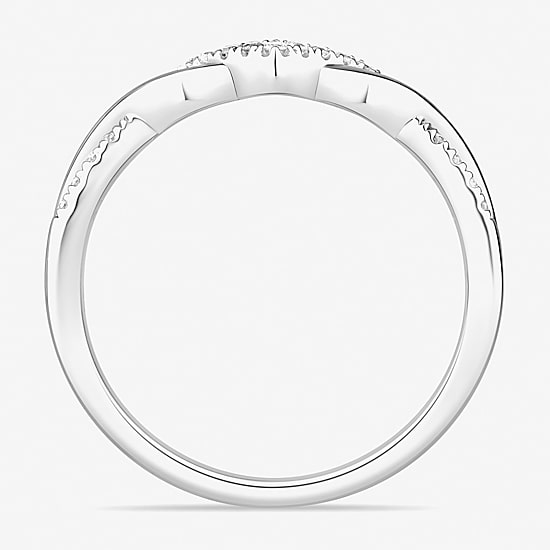 1/10 CT.T.W. Natural Diamond 10K or 14K White Gold Wedding Band