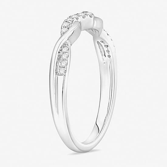 1/10 CT.T.W. Natural Diamond 10K or 14K White Gold Wedding Band