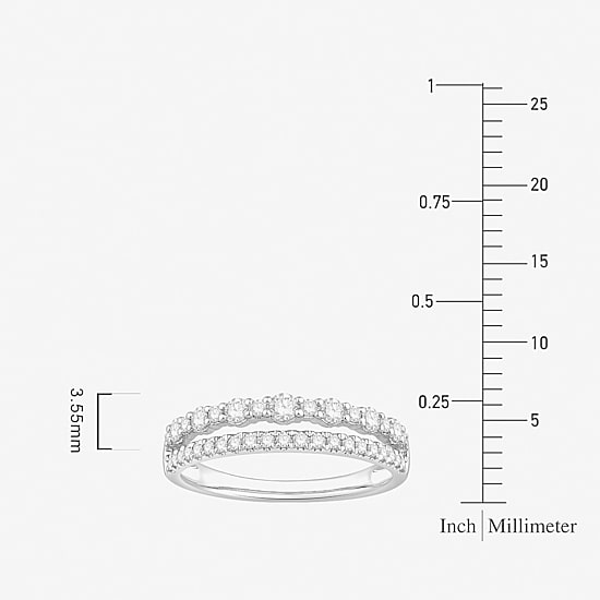 Womens 1/2 CT. T.W. Natural White Diamond 10K Gold Wedding Band