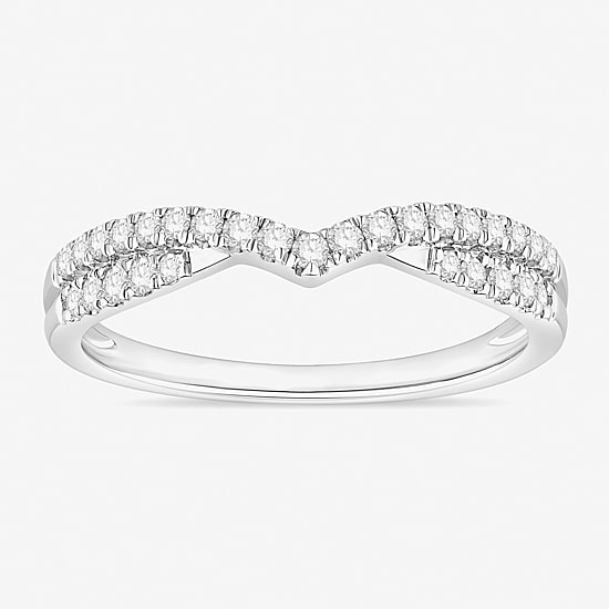 Womens 1/4 CT. T.W. Natural White Diamond 10K Gold Wedding Band