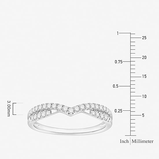 Womens 1/4 CT. T.W. Natural White Diamond 10K Gold Wedding Band
