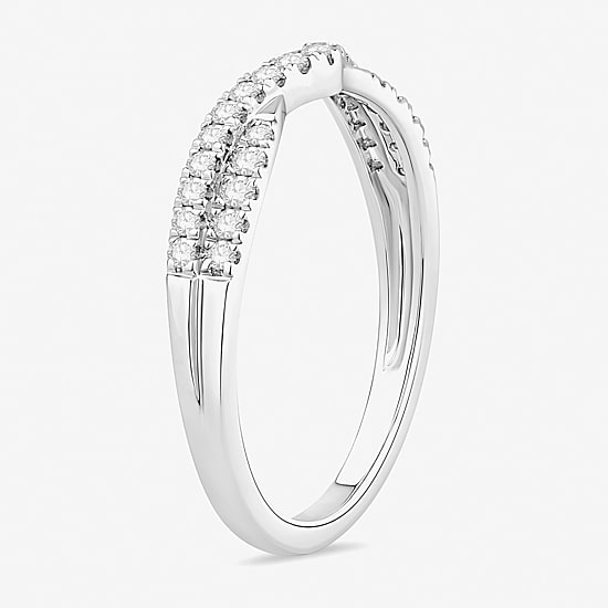 Womens 1/4 CT. T.W. Natural White Diamond 10K Gold Wedding Band