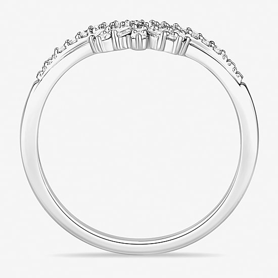 Womens 1/5 CT. Natural White Diamond 10K Gold Wedding Band
