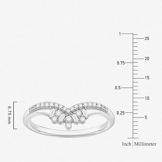 Womens 1/5 CT. Natural White Diamond 10K Gold Wedding Band