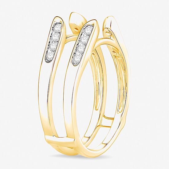 Womens 1/4 CT. T.W. Natural White Diamond 10K Gold Wedding Ring Guard