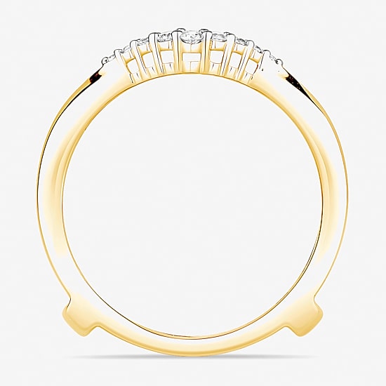 Womens 1/5 CT. Natural White Diamond 10K Gold Wedding Ring Guard