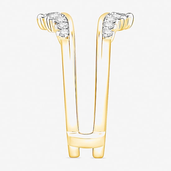 Womens 1/2 CT. T.W. Natural White Diamond 10K Gold Wedding Ring Guard