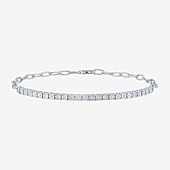 Yes, Please! (G-H / I1-I2) Womens Diamond Accent Lab Grown White Diamond Sterling Silver 18 Inch Tennis Bracelet