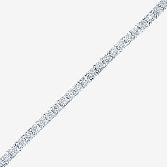 Yes, Please! (G-H / I1-I2) Womens Diamond Accent Lab Grown White Diamond Sterling Silver 18 Inch Tennis Bracelet
