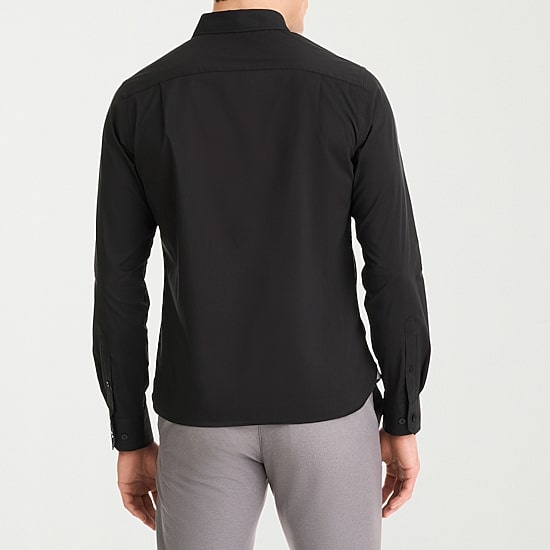 Van Heusen Everyday Defense Stain Shield Mens Long Sleeve Slim Fit Stretch Fabric Button-Down Shirt
