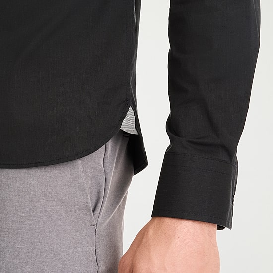 Van Heusen Everyday Defense Stain Shield Mens Long Sleeve Slim Fit Stretch Fabric Button-Down Shirt