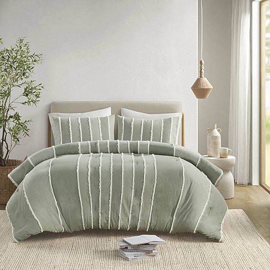 INK+IVY Shay Striped Cotton 3-pc. Midweight Comforter Set