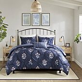 Madison Park Peony Pintuck 4-pc. Midweight Comforter Set