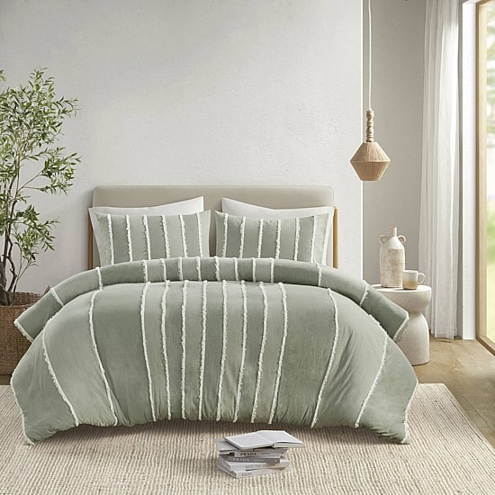 INK+IVY Shay Striped Cotton 3-pc. Duvet Cover Set