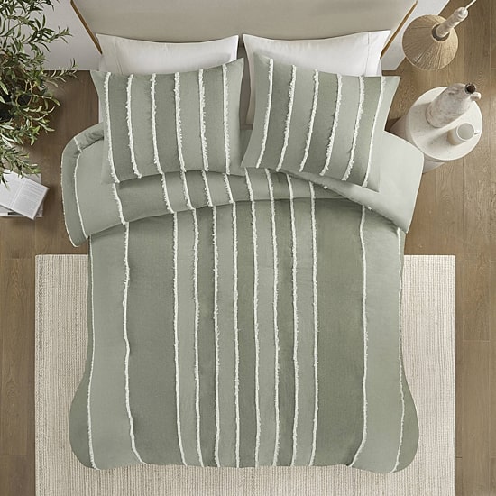 INK+IVY Shay Striped Cotton 3-pc. Duvet Cover Set