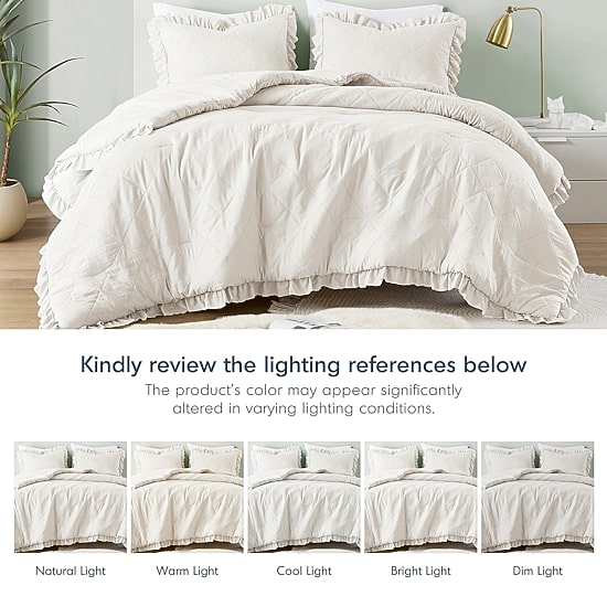 510 Design Phoebe Diamond Quilted Ruffle Edge Midweight Comforter Set