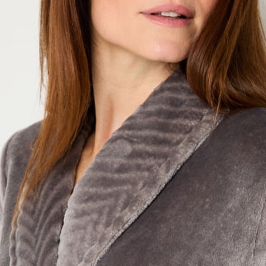 Liz Claiborne Womens Fleece Long Sleeve Long Length Robe