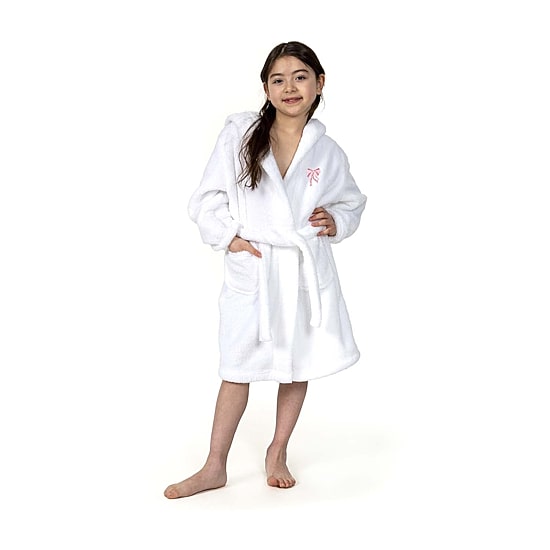 Linum Home Textiles Plush Bow Little & Big Kid Girls Long Length Long Sleeve Robe