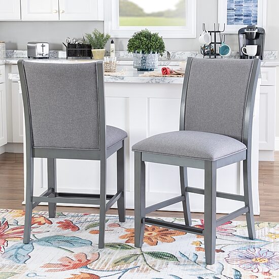 Linon Parrilla 2-pc. Counter Height Upholstered Bar Stool