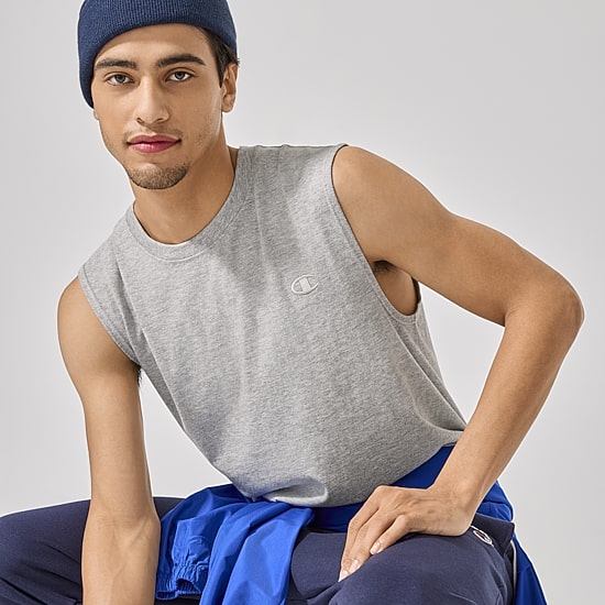 Champion Classic Jersey Mens Crew Neck Sleeveless Muscle T-Shirt