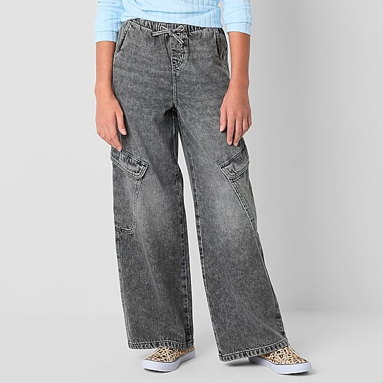 Thereabouts Little & Big Kid Girls Cargo Wide Leg Jean