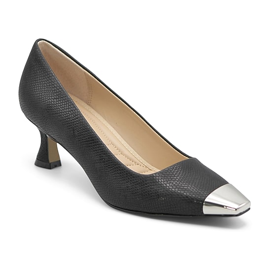 Adrienne Vittadini Gavril Womens Cap Closed Toe Flared Heel Pumps