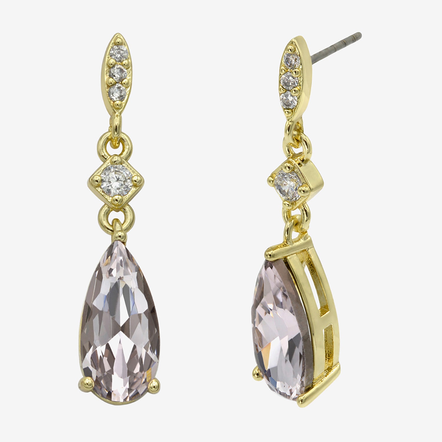 Sparkle Allure Womens Cubic Zirconia 14K Gold Over Brass Pear Drop Earrings