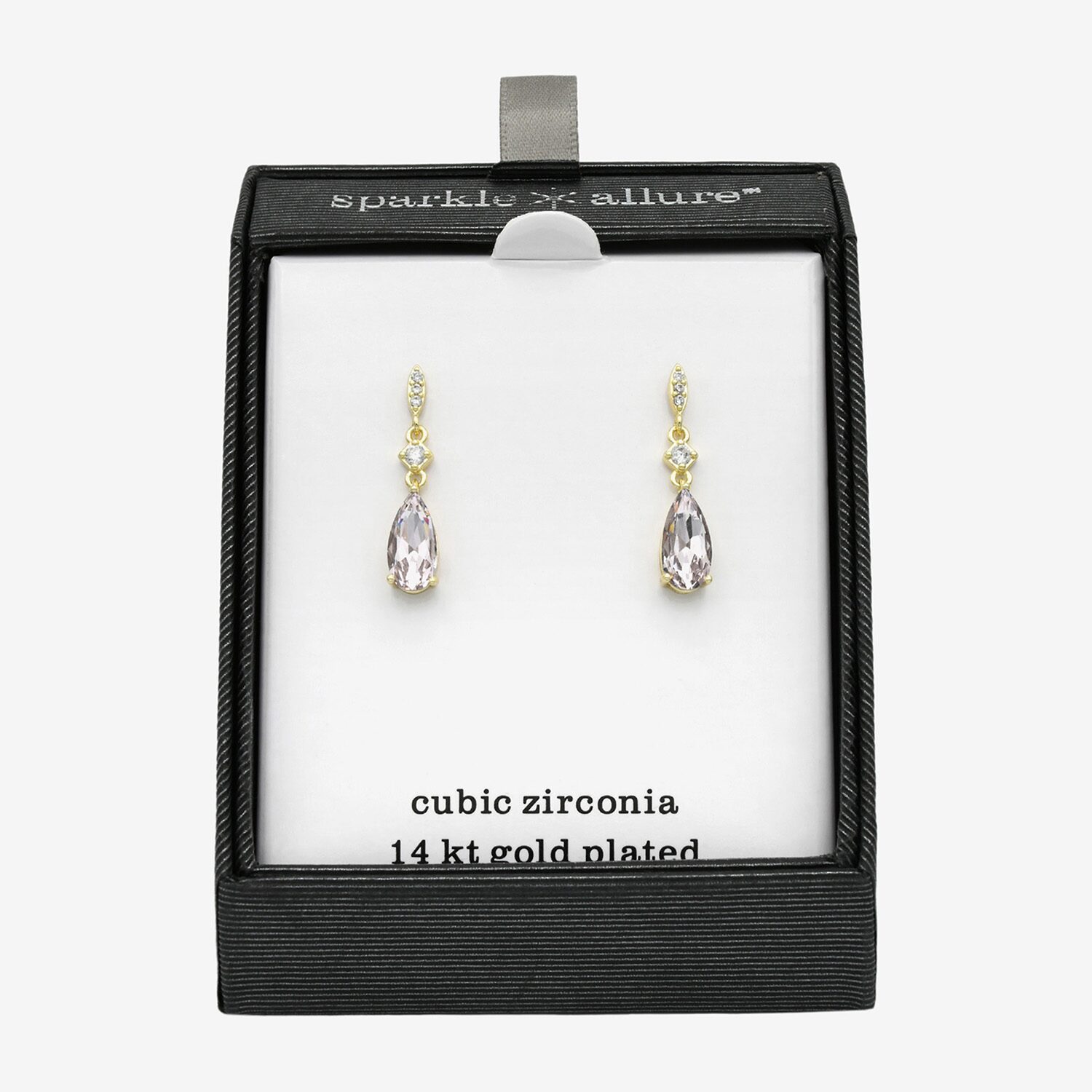 Sparkle Allure Womens Cubic Zirconia 14K Gold Over Brass Pear Drop Earrings