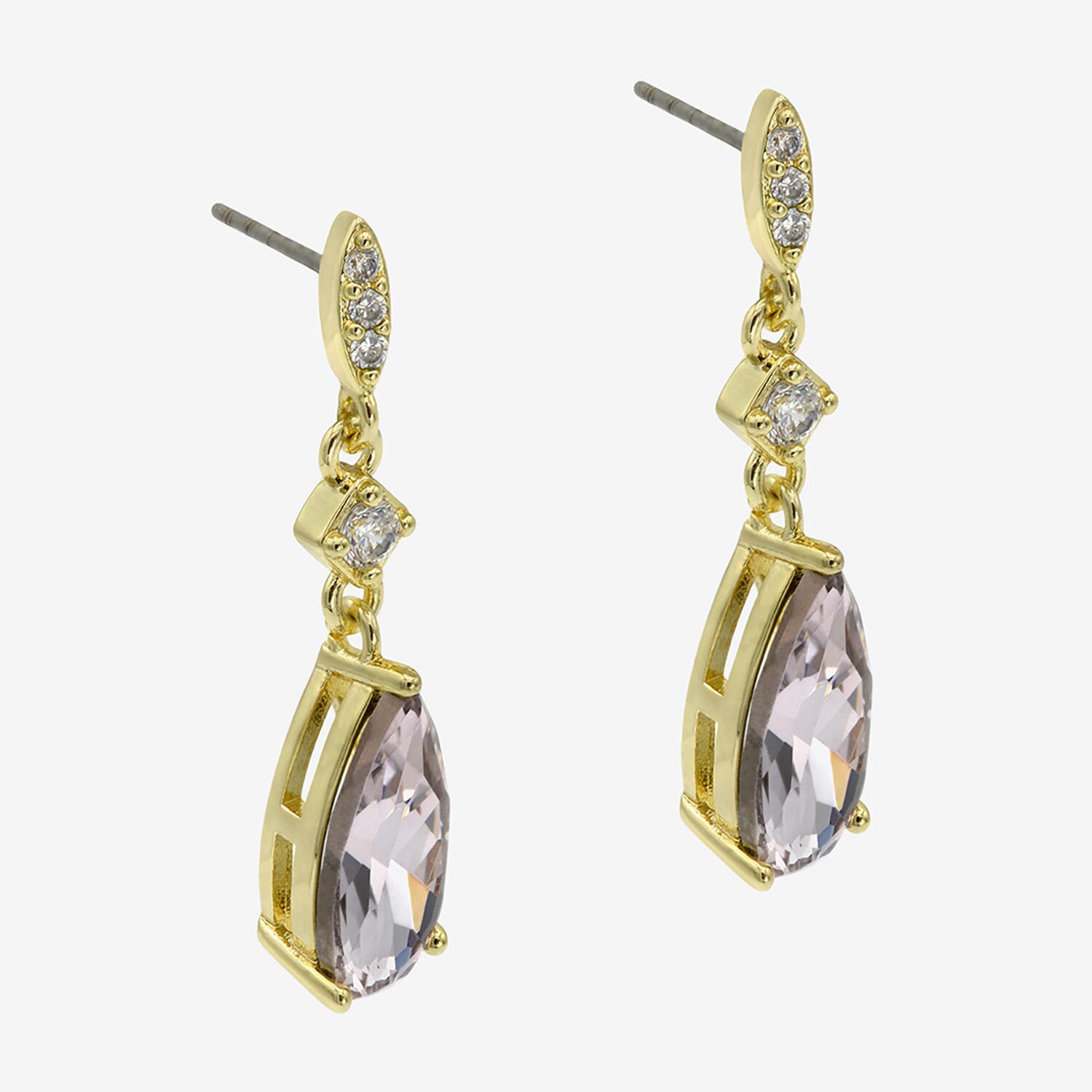 Sparkle Allure Womens Cubic Zirconia 14K Gold Over Brass Pear Drop Earrings