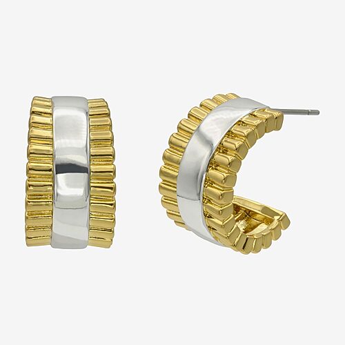 Silver Reflections Womens 14K Gold Over Brass 17.9mm Hoop Earrings, One Size