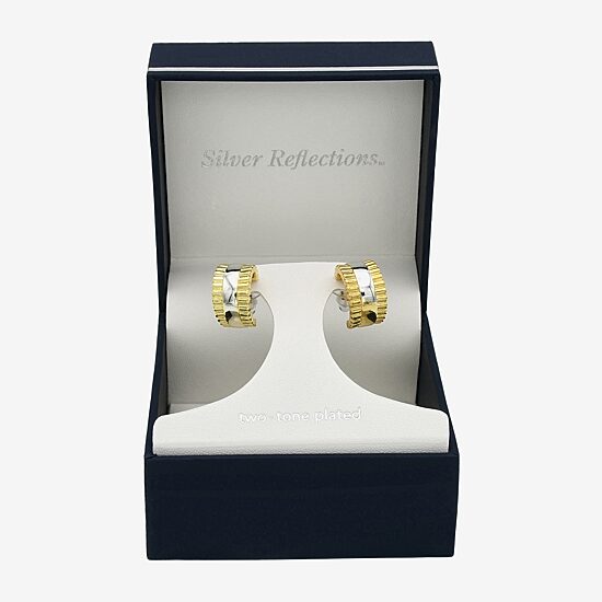 Silver Reflections Womens 14K Gold Over Brass 17.9mm Hoop Earrings