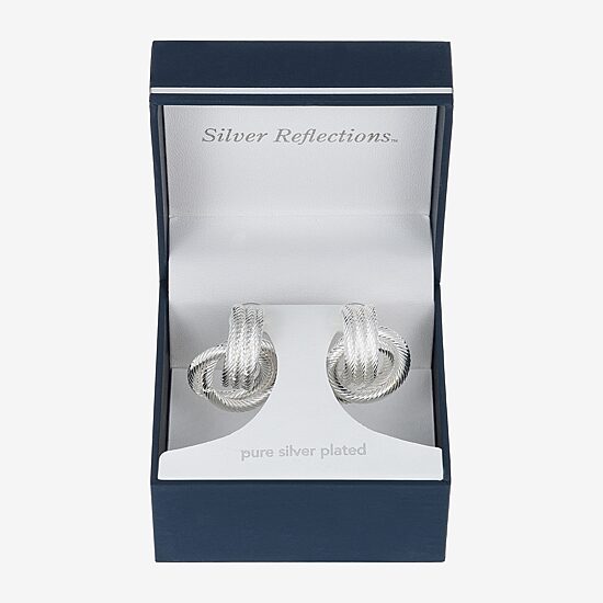 Silver Reflections Door Knocker Womens Pure Silver Over Brass Drop Earrings